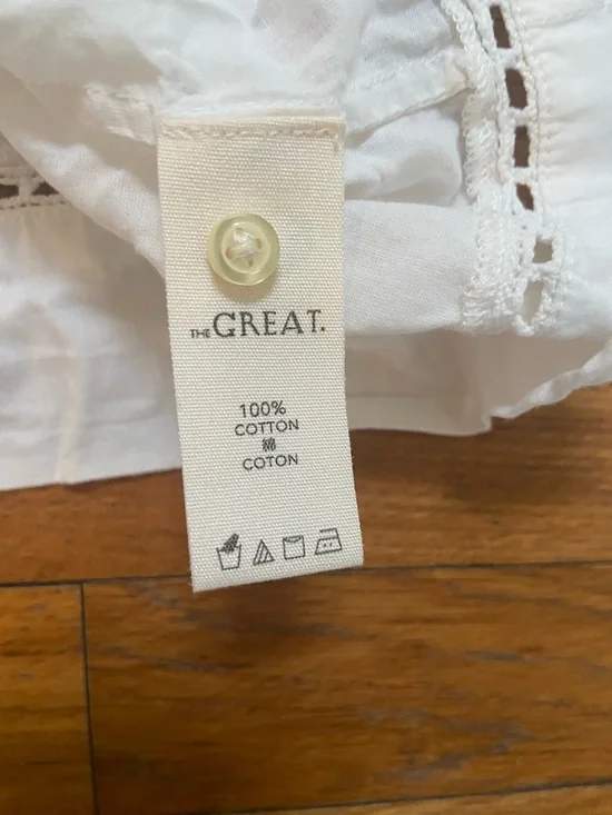 THE GREAT White Lace-Trim Cotton Blouse - Picture 3 of 3